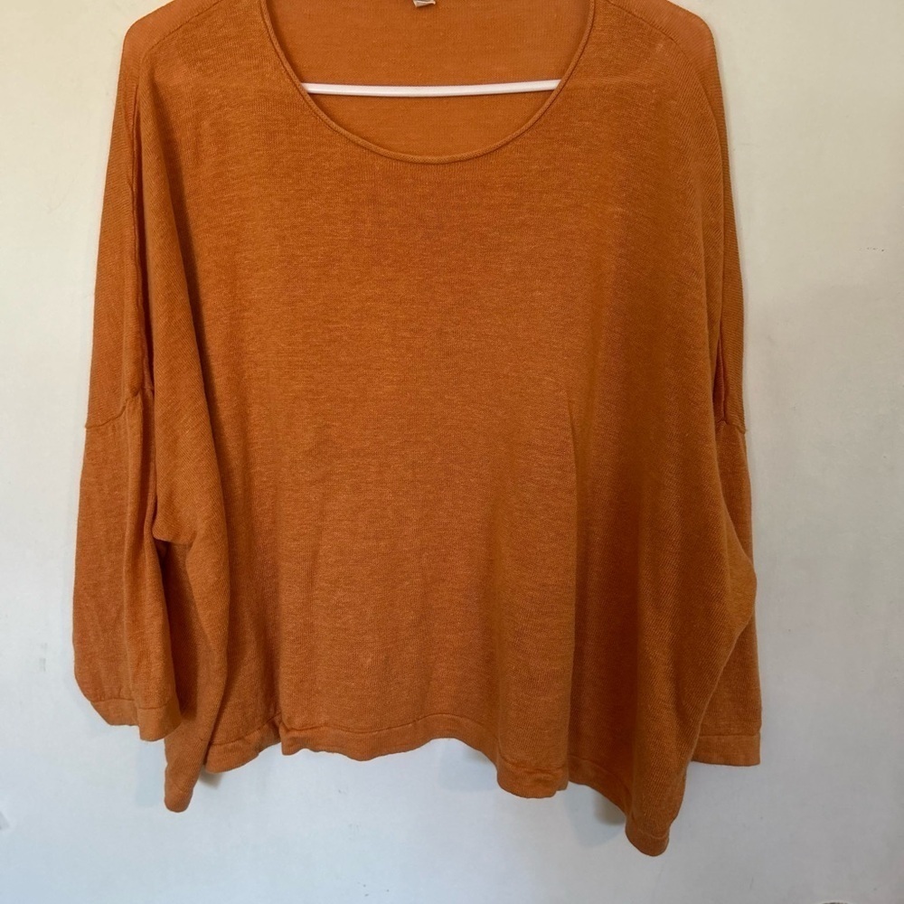 Eileen Fisher Organic Linen
Shirt Women Size L/XL
Orange Oversized Lagenlook